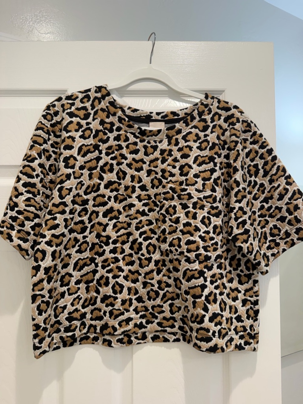 Anthropology Maeve cheetah Print Short-Sleeve Women's Top - never been worn
